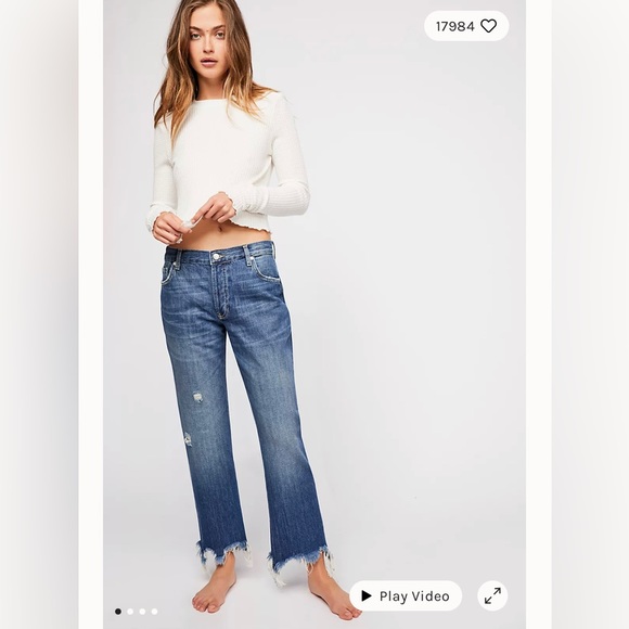 Free People Denim - NWT Free People Women’s 25 Maggie Mid Rise Straight - Leg Jeans sequ…